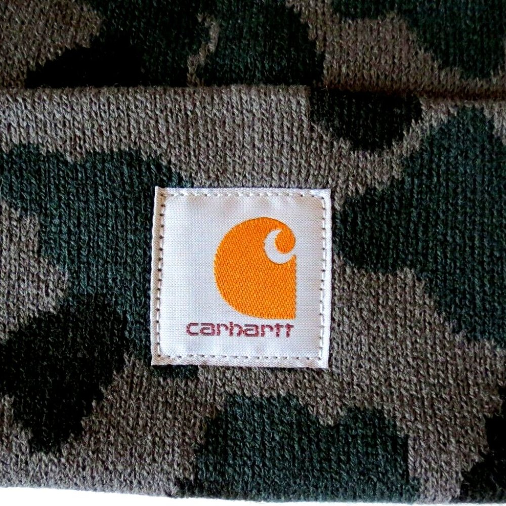Carhartt Hat Black Camo Beanie - Picture 3 of 7
